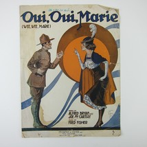 Sheet Music Oui Oui Marie Wee Wee WWI Ragtime Bryan McCarthy Fisher Anti... - $9.99