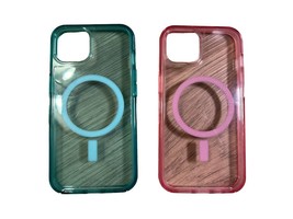 Lot of 2 iPhone 12 Otterbox Symmetry Transparent Cases Pink/Blue-Green - £15.45 GBP