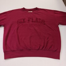 Six Flags Magic Mountain Theme Park Men's Cotton Blend Red Sweatshirt Size Large image 11