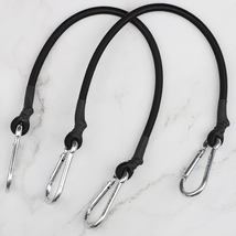 18 Inch Black Bungee Cords with Carabiner Hooks, 2Pcs - $11.88