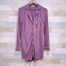 Victorias Secret Tipped Notch Collar Nightshirt Purple Soft Jersey Women... - £15.28 GBP