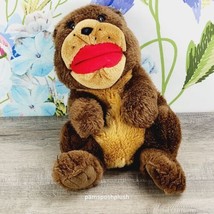 Plush Creations Brown Bear Hand Puppet Plush 12&quot;  Red Mouth Vintage 2000 - £11.26 GBP