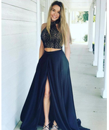 Two Piece Prom Dresses with High Side Slit - $189.00