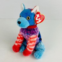 Ty Beanie Baby Seated Puppy Dog Hodge Podge Patchwork Animal Print July ... - £9.14 GBP