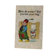 Postcard Vot&#39;s de Matter? Did you lost your dog? Dutch German Boy Comic ... - $7.12