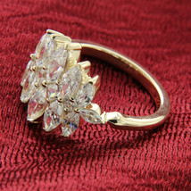 2CT Imitación Diamante 14k Oro Amarillo Chapado Racimo Elegante Anillo para - £80.36 GBP