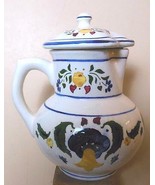 Vintage L D B C Czechoslovakia Pitcher with Lid  Hand Painted 7.5&quot; - $44.55