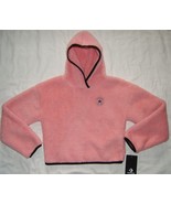 Converse Girls Hoodie Pink Sherpa Pullover M Medium 10-12 yrs - £15.62 GBP