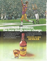 1978 KESSLER WHISKY Print Ad Football Touchdown 8.5&quot; x 11&quot; - $383.77 MXN