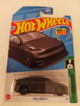 Hot Wheels 2023 #037 Dark Silver Tesla Model Y HW Green Speed Series #01/10 MOC - £11.79 GBP
