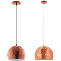 Modern 10&quot; Or 13.5&quot; Dimple Half-Sphere Rose Gold Pendant Light Hammered Detail - £66.09 GBP+