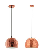 Modern 10&quot; Or 13.5&quot; Dimple Half-Sphere Rose Gold Pendant Light Hammered ... - $949.02 MXN+