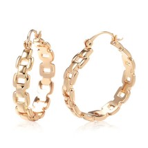 Hot Fashion Glossy Big Hoop Earrings 585 Rose Gold Color Simple Geometry... - £11.39 GBP