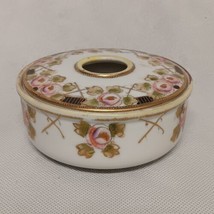 Hand Painted Porcelain Floral Hair Receiver - $18.95