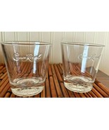 Set Of 2 Crown Royal On The Rocks Whiskey Clear Glass Embossed Logo - $16.23