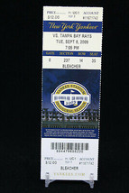 New York Yankees vs Tampa Bay Rays MLB Ticket w Stub 09/08/2009 Inaugural - £8.98 GBP