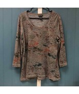 Chelsea &amp; Theodore long sleeve tunic top women’s size L - $32.82