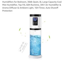 Humidifiers for Bedroom Large Room 8L Large Capacity Cool Mist Humidifie... - $98.88