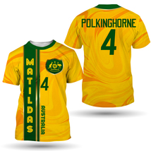  Australia Matildas Polkinghorne #4 Women&#39;s National Football Team T-Shirt - £26.06 GBP+