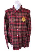 Lauren Ralph Lauren Womens Long Sleeve Button Up Plaid Shirt Nightgown Size XL - £32.18 GBP