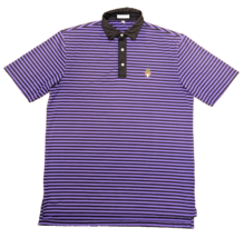 Peter Millar Summer Comfort Striped Golf Polo Logo Men&#39;s M Purple Black ... - $469.12 MXN