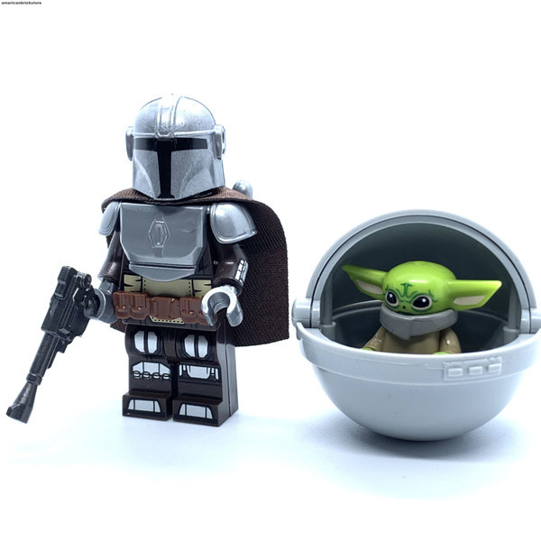 Mandalorian And Baby Yoda s Star Wars Din Djarin And Grogu Custom Minifi... - $15.85