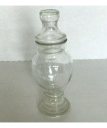 Vintage apothecary style tall glass jar with glass lid vanity  bathroom ... - $24.70