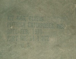 US Military Air Force USAF pilot&#39;s kitbag canvas Pittman Feb 1971 Vietna... - $45.00