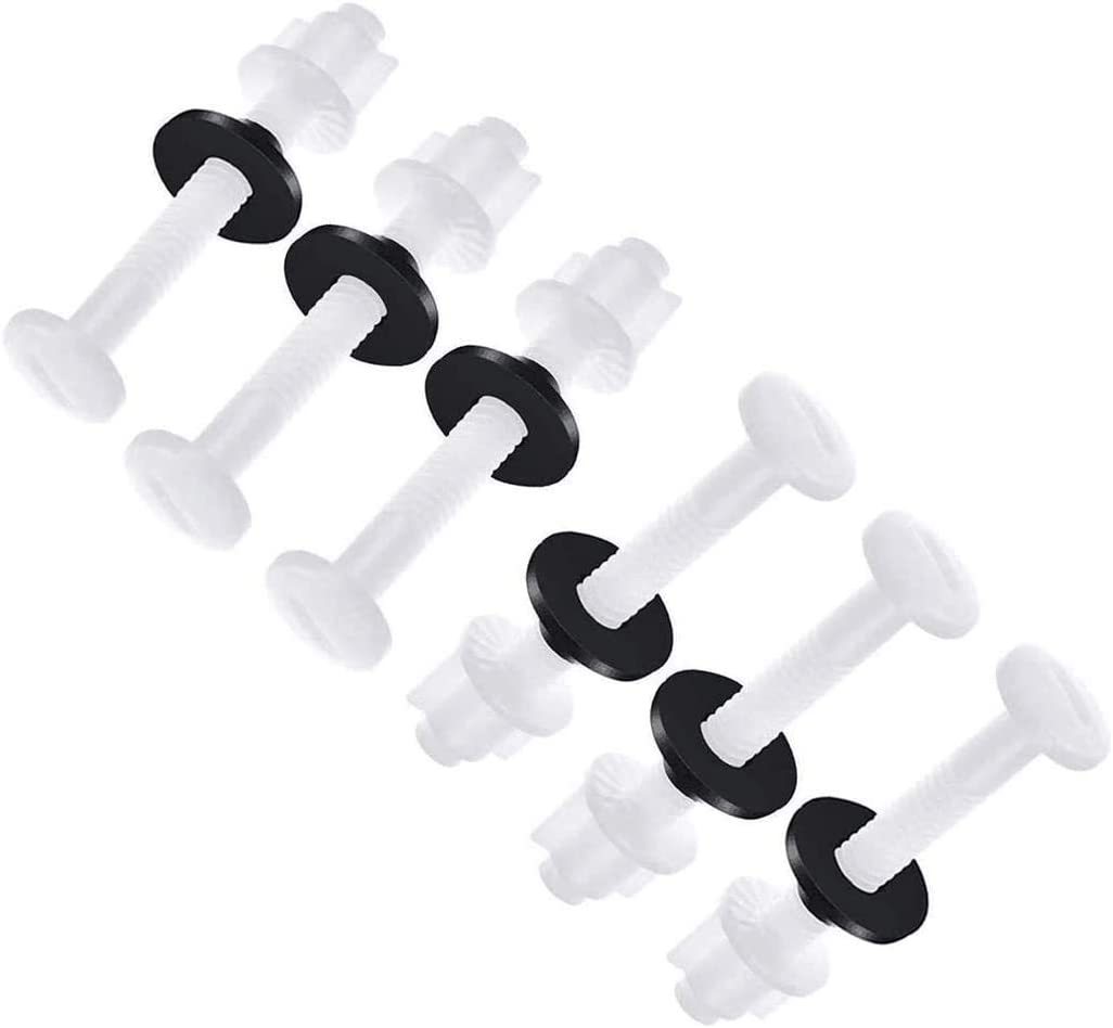 Primary image for 6 Pack Plastic Toilet Seat Hinge Bolts And Nuts Washers For Top Mount Toilet