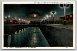 Gatun Locks by Moonlight Panama Canal Postcard E24 - £7.77 GBP
