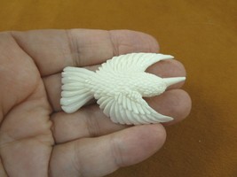(Hum-3) little white Hummingbird carving display figurine of Water Buffa... - $23.14