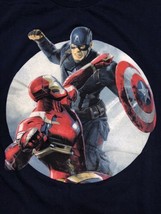 Captain America Civil War Men&#39;s Large Iron Man Graphic Blue Short Sleeve... - £9.78 GBP