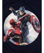 Captain America Civil War Men&#39;s Large Iron Man Graphic Blue Short Sleeve... - £9.72 GBP