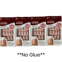 Lot of 4 NEW Kiss Nails French Tip Extensions Glue Manicure Tips Square ... - £15.72 GBP