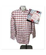 Brooks Brothers Mens Shirt Size L Oxford Red White Plaid Cotton Supima - £22.96 GBP