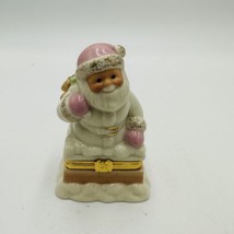 Lenox Santa&#39;s Porcelain Special Delivery Trinket Box Teddy Bear Charm Treasures - £22.94 GBP