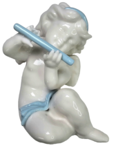 Vintage Ardalt Porcelain Angel Cherub w Flute Fine China White Blue 4.5&quot;... - $34.27 CAD