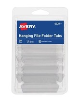 Avery Hanging File Folder Tabs W/Paper Labels, 1/5 Cut, Clear, #6727, Pack of 20 - £3.89 GBP