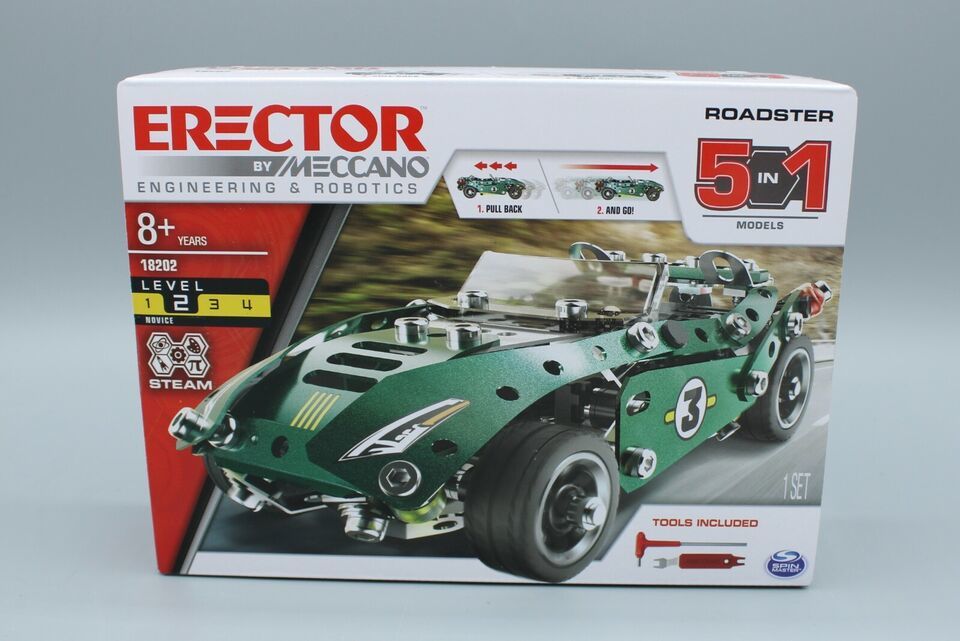 Primary image for Erector by Meccano Roadster 5-in-1 Building Kit Steam Engineering Education Toy