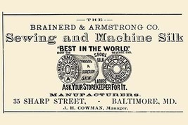 Brainerd &amp; Armstrong Co. Sewing and Machine Silk 20 x 30 Poster - $25.98