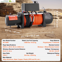 Succebuy 13500Lbs Electric Winch with 3/8In 80Ft Synthetic Rope Wireless... - $507.66