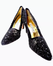 Women High Heels Black Beaded Pump Size 7 Holiday Formal Eveningwear ANN... - £15.68 GBP
