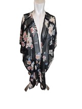 Band of Gypsies Sheer Boho Floral Chiffon Duster Tunic Cardigan Swim Cov... - $18.69