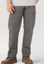 Wrangler Workwear Ranger Pants Mens 42x32 Gray Ripstop Cargo Relaxed - $28.99