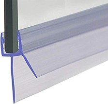 Frameless Shower Door Bottom Seal With Drip Rail 1/4&quot; Thick Glass 27.5&quot; Long - £31.66 GBP