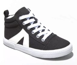 Cat &amp; Jack Girls&#39; Quincey Black Cream Mid-Top Lace Up Sneakers Shoes NWT - £11.98 GBP