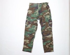 Vintage 80s Mens Small 1981 Military Woodland Camouflage Combat Cargo Pants USA - £38.62 GBP