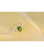 925 Sterling Silver Natural Diopside Ring | Adjustable Band - $31.98