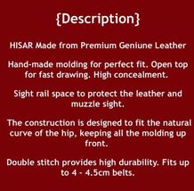 Fits Taurus G2c 3.25”BBL Leather (OWB) Belt Holster With Open Top #1562# RH image 6