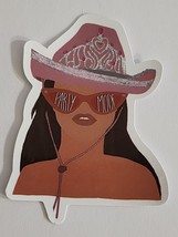 Woman Wearing Western Hat and Party Moof Glasses Sticker Decal Embellishment Fun - £1.83 GBP